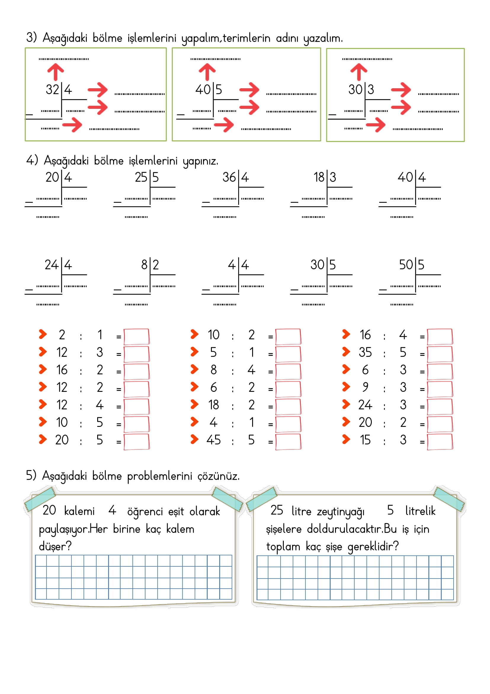 2. Sınıf Matematik 4. Ünite Kazanım Değerlendirme Etkinliği-2