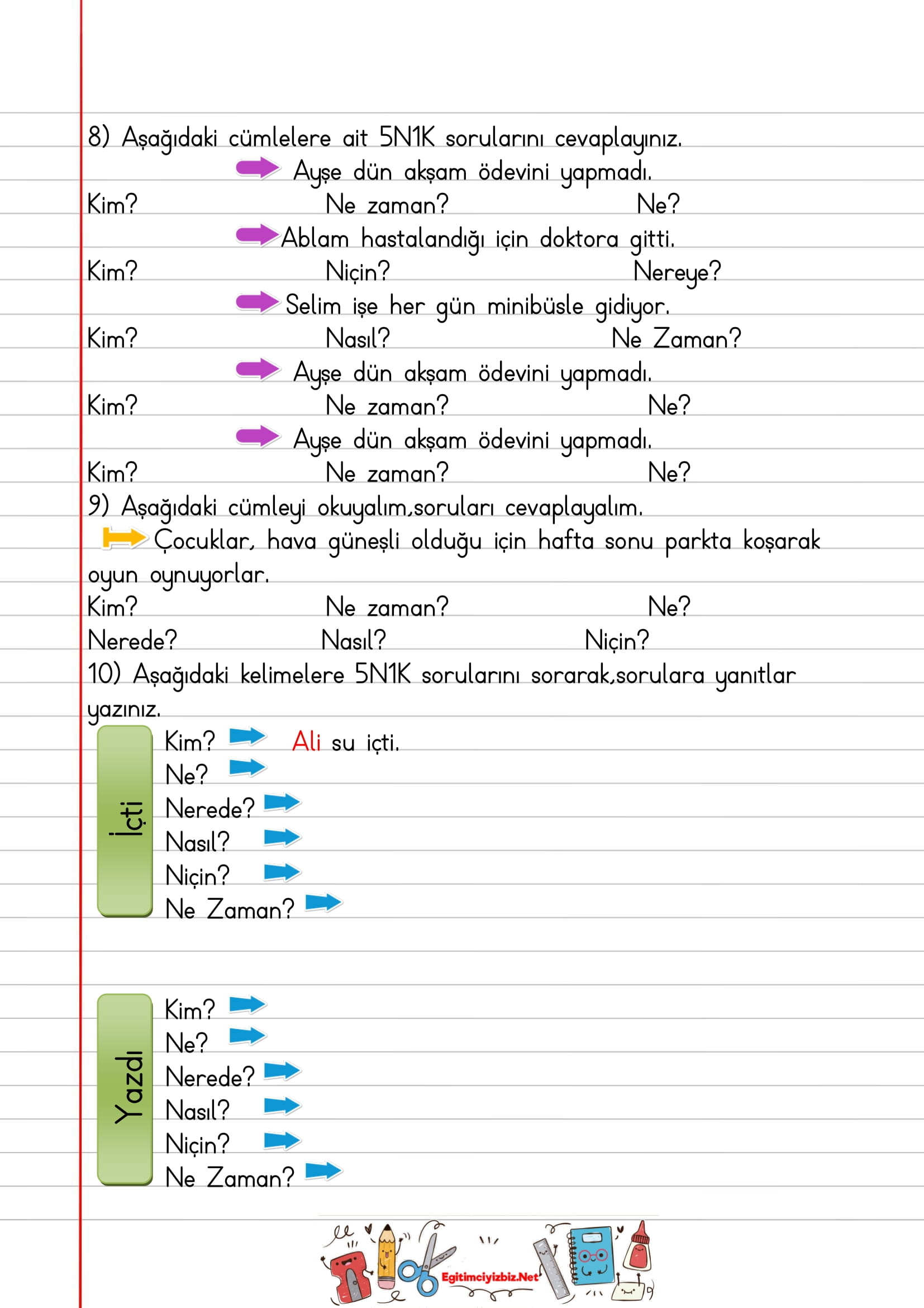 2.Sınıf Türkçe Ev Etkinliğim-8
