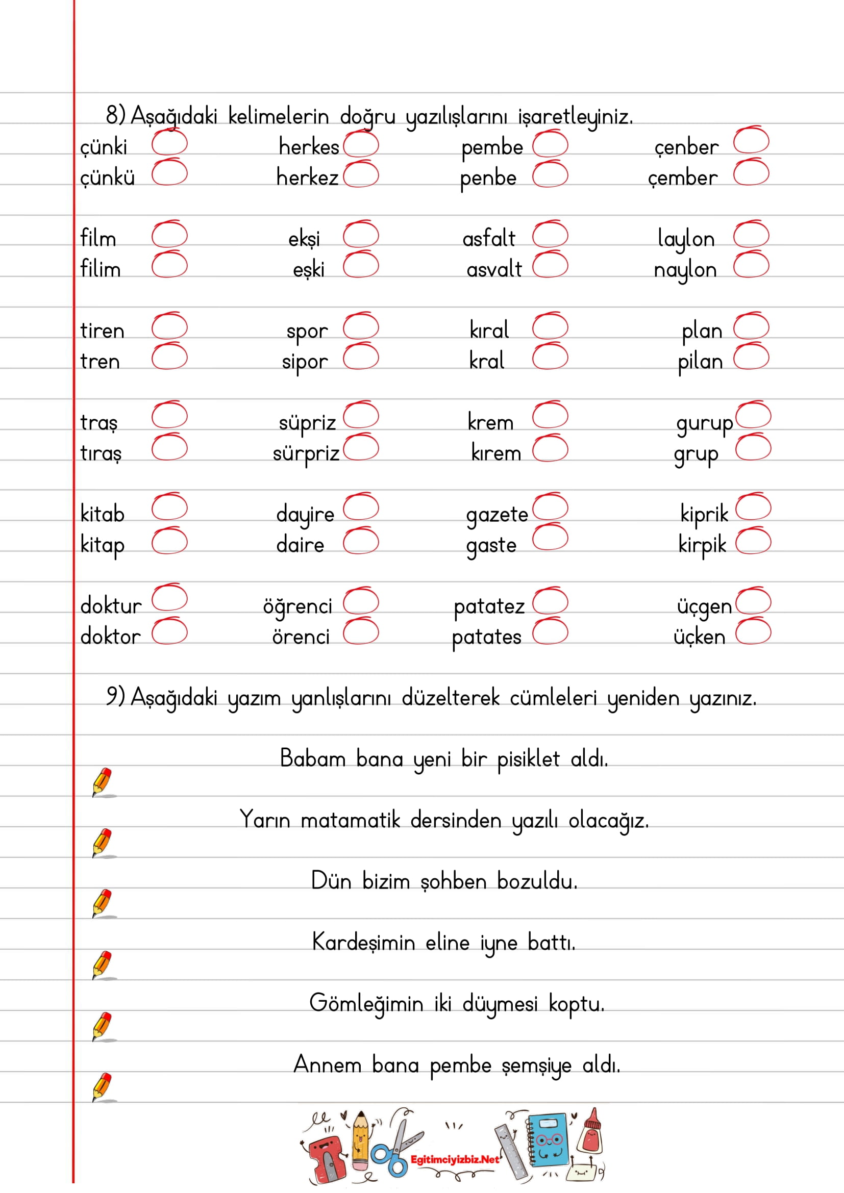 2.Sınıf Türkçe Ev Etkinliğim-9