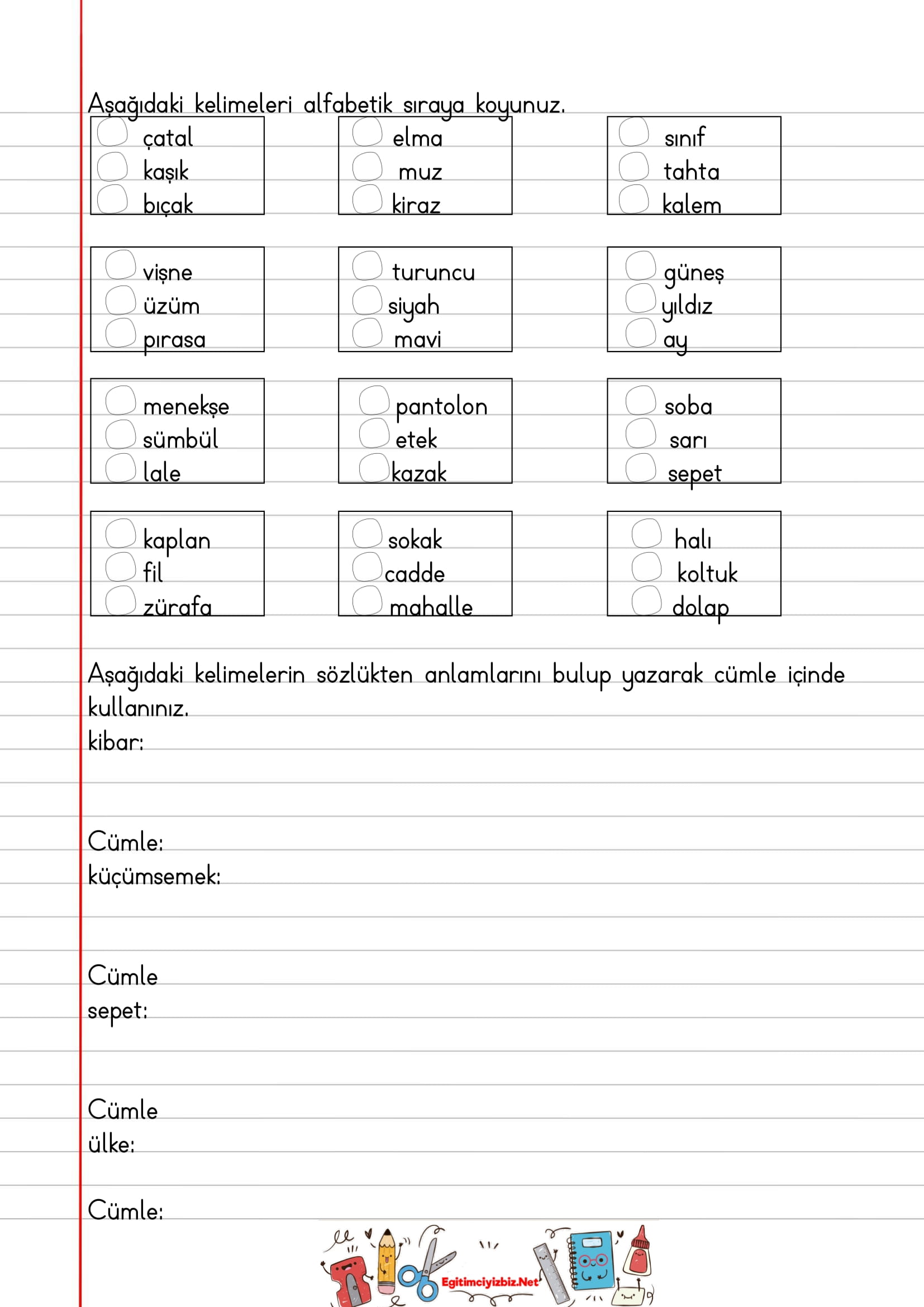 2.Sınıf Türkçe Ev Etkinliğim-3