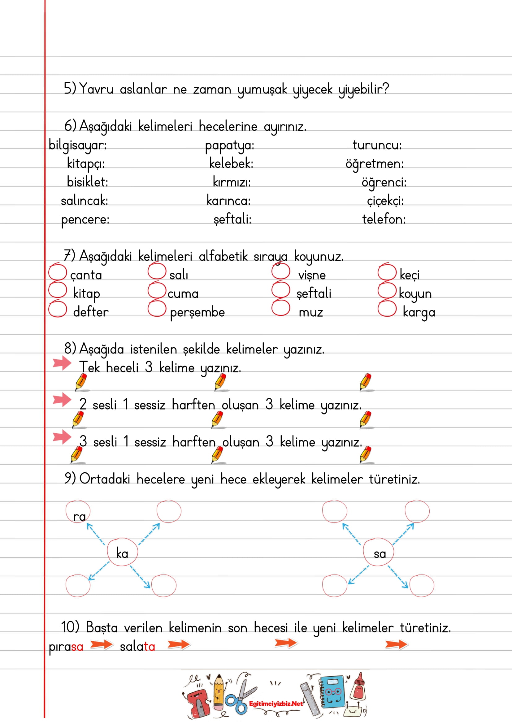2.Sınıf Türkçe Ev Etkinliğim-12