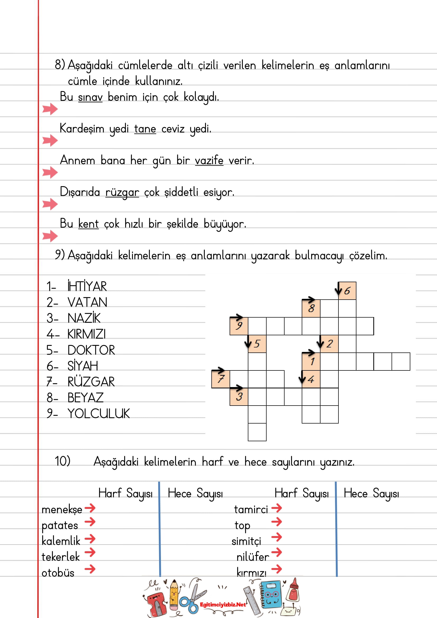 2.Sınıf Türkçe Ev Etkinliğim-5