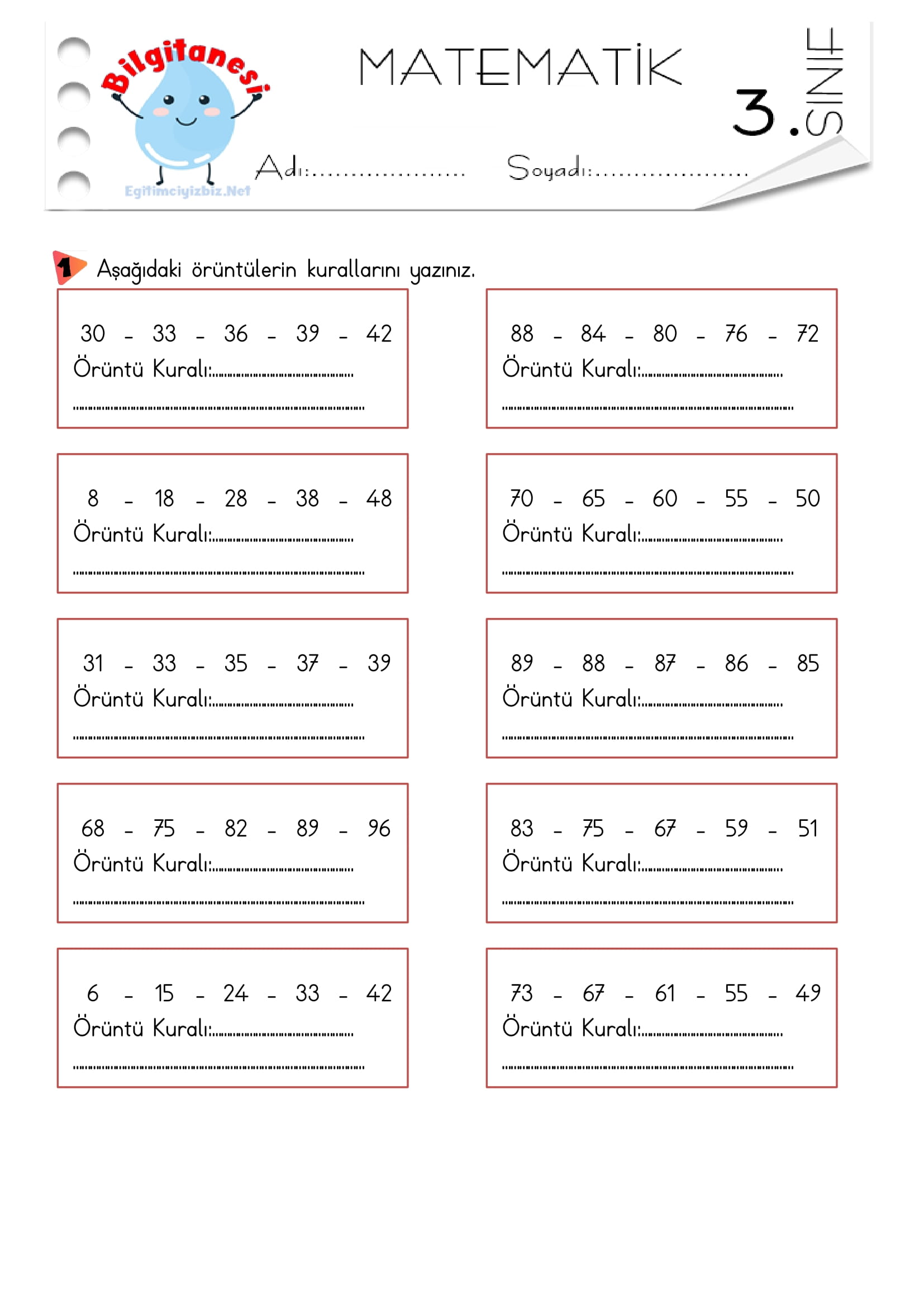 3. Sınıf Örüntüler Etkinliği-1