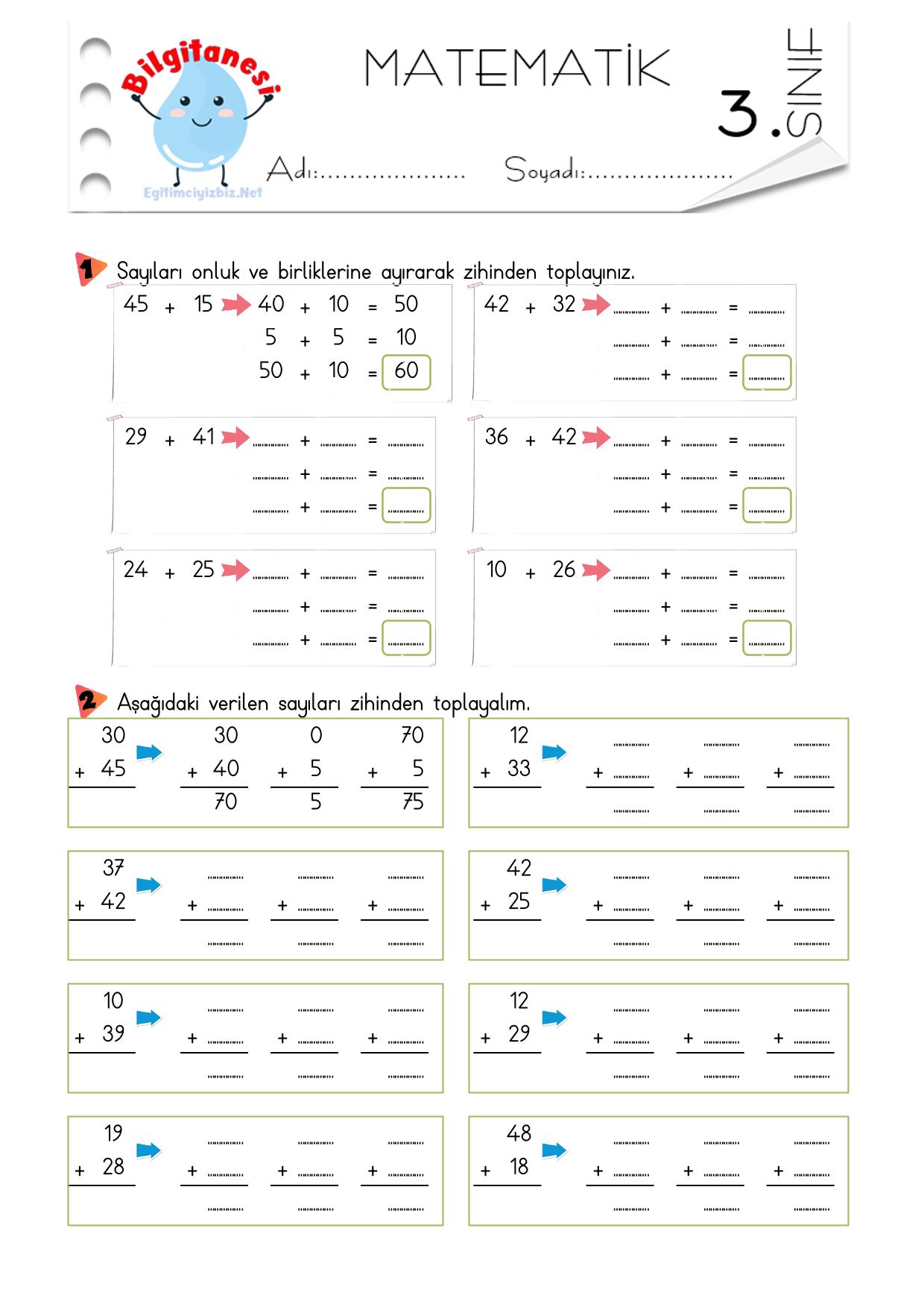 3.Sınıf Zihinden Toplama İşlemi Etkinliği-4