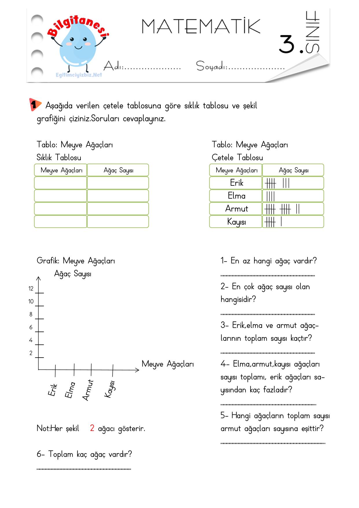 3. Sınıf Tablo ve Grafikler Etkinliği-6