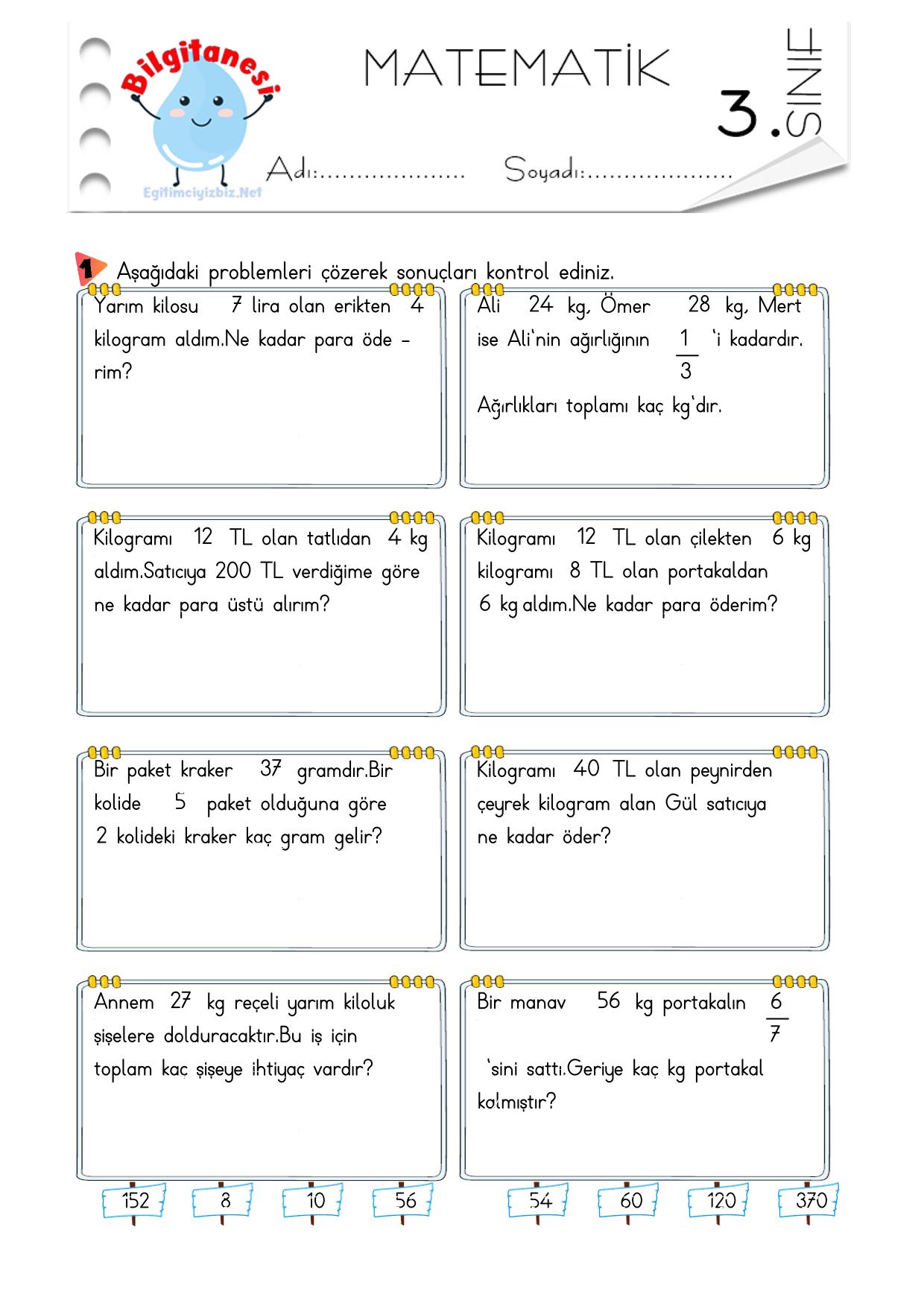 3. Sınıf Tartma Problemleri-2