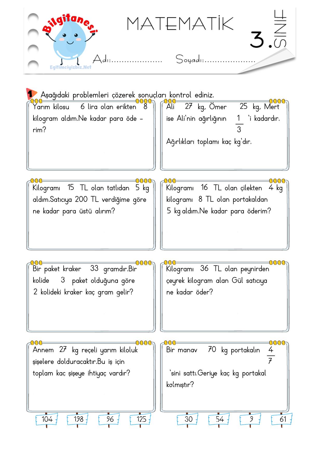 3. Sınıf Tartma Problemleri-1