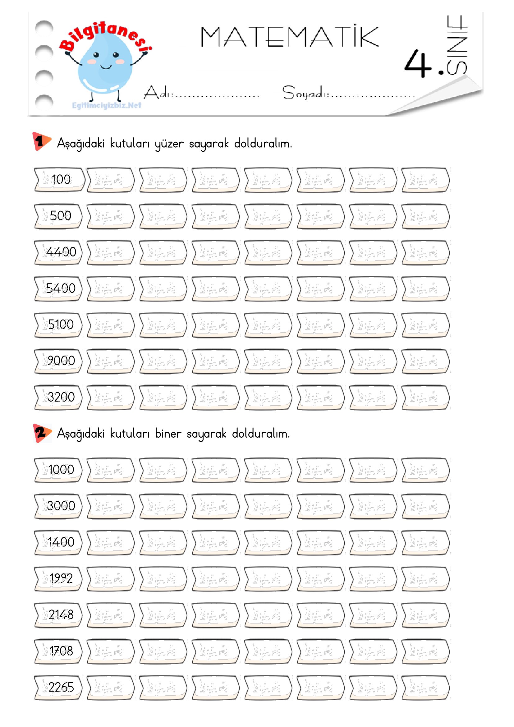 4. Sınıf Yüzer ve Biner Ritmik Sayma Etkinliği-1