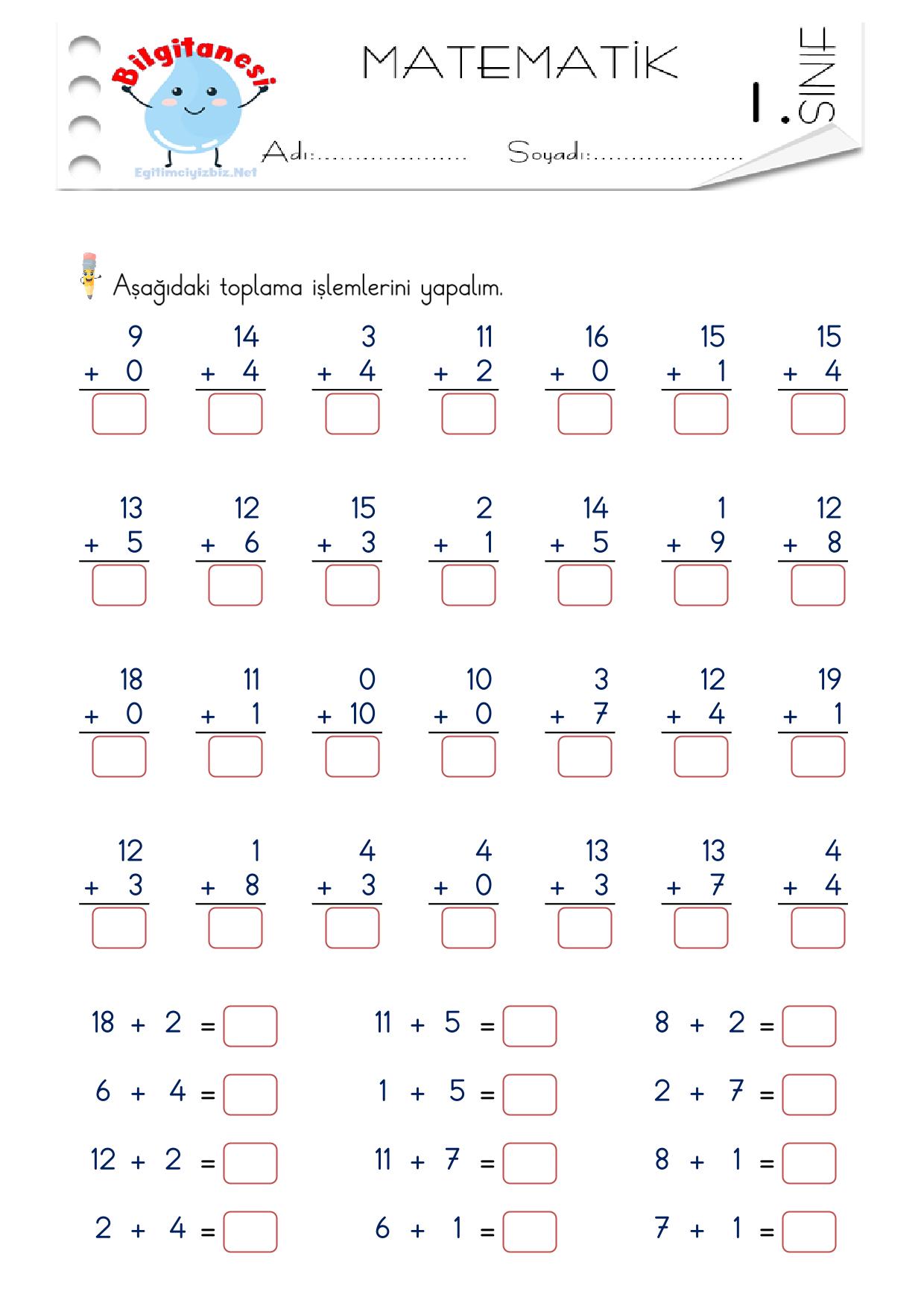 1. Sınıf Toplama-Çıkarma İşlemi Etkinlikleri-3 (Maarif Modeli Uyumlu)