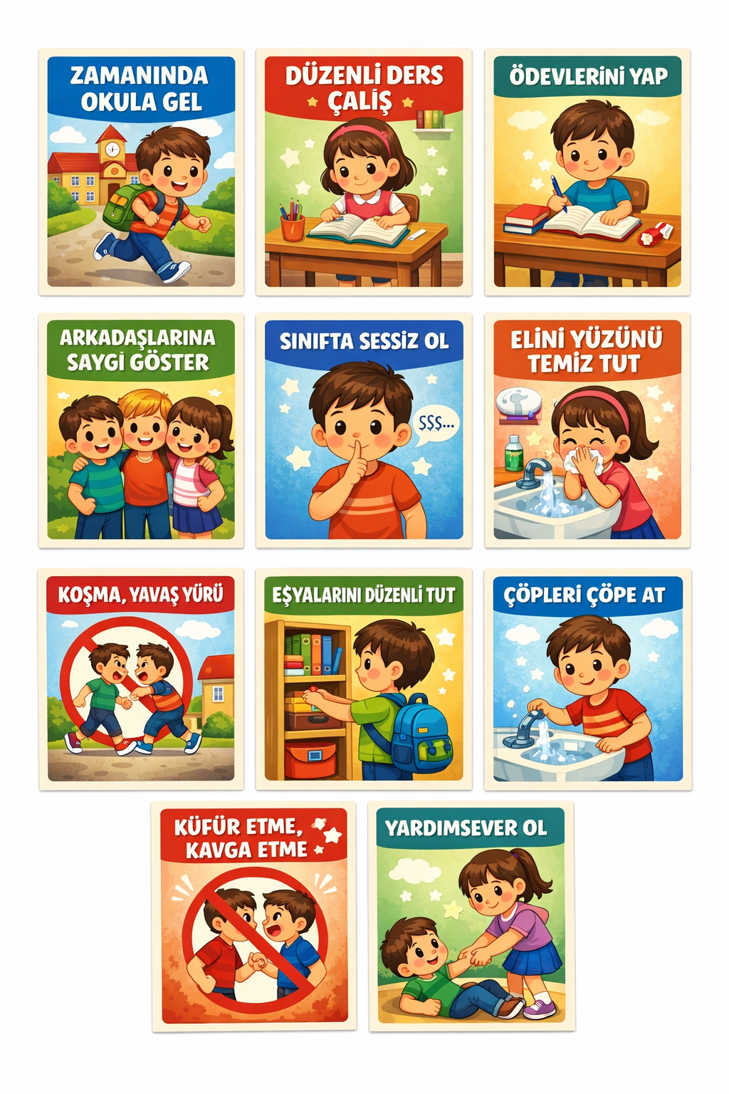 Okul Kuralları Afişleri