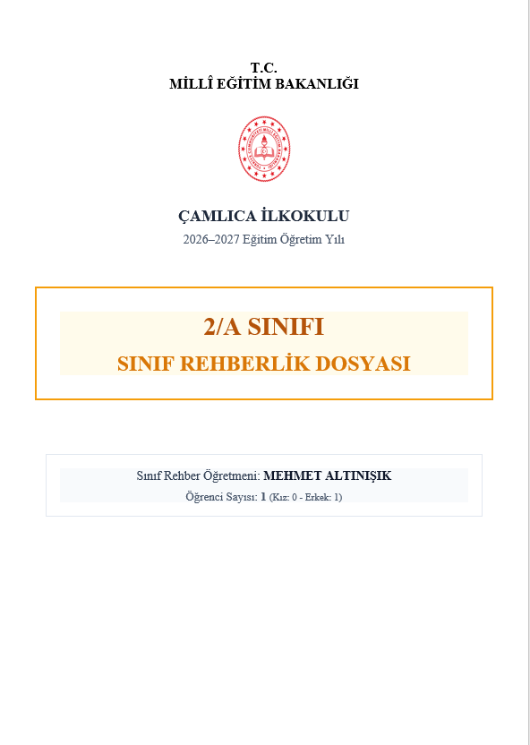2026-2027 2. Sınıf Rehberlik Yıllık Planı ve Tüm Evraklar