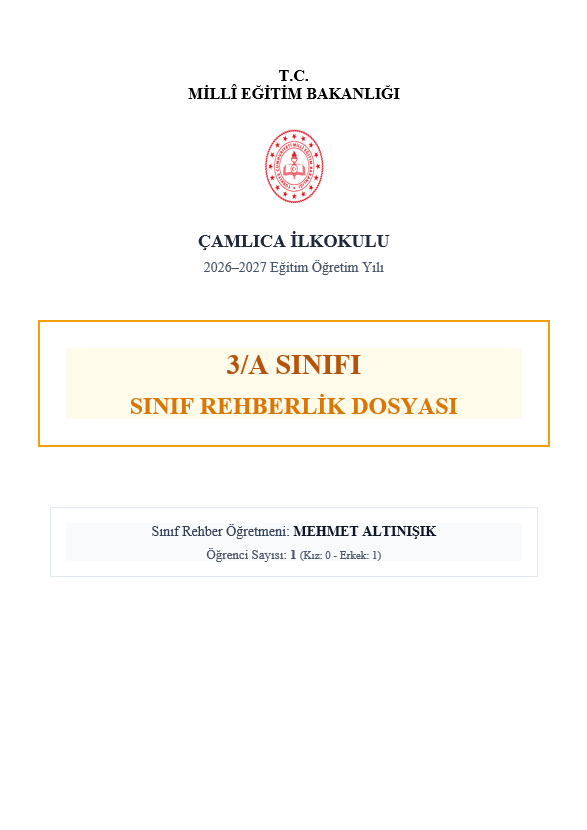 2026-2027 3. Sınıf Rehberlik Yıllık Planı ve Tüm Evraklar
