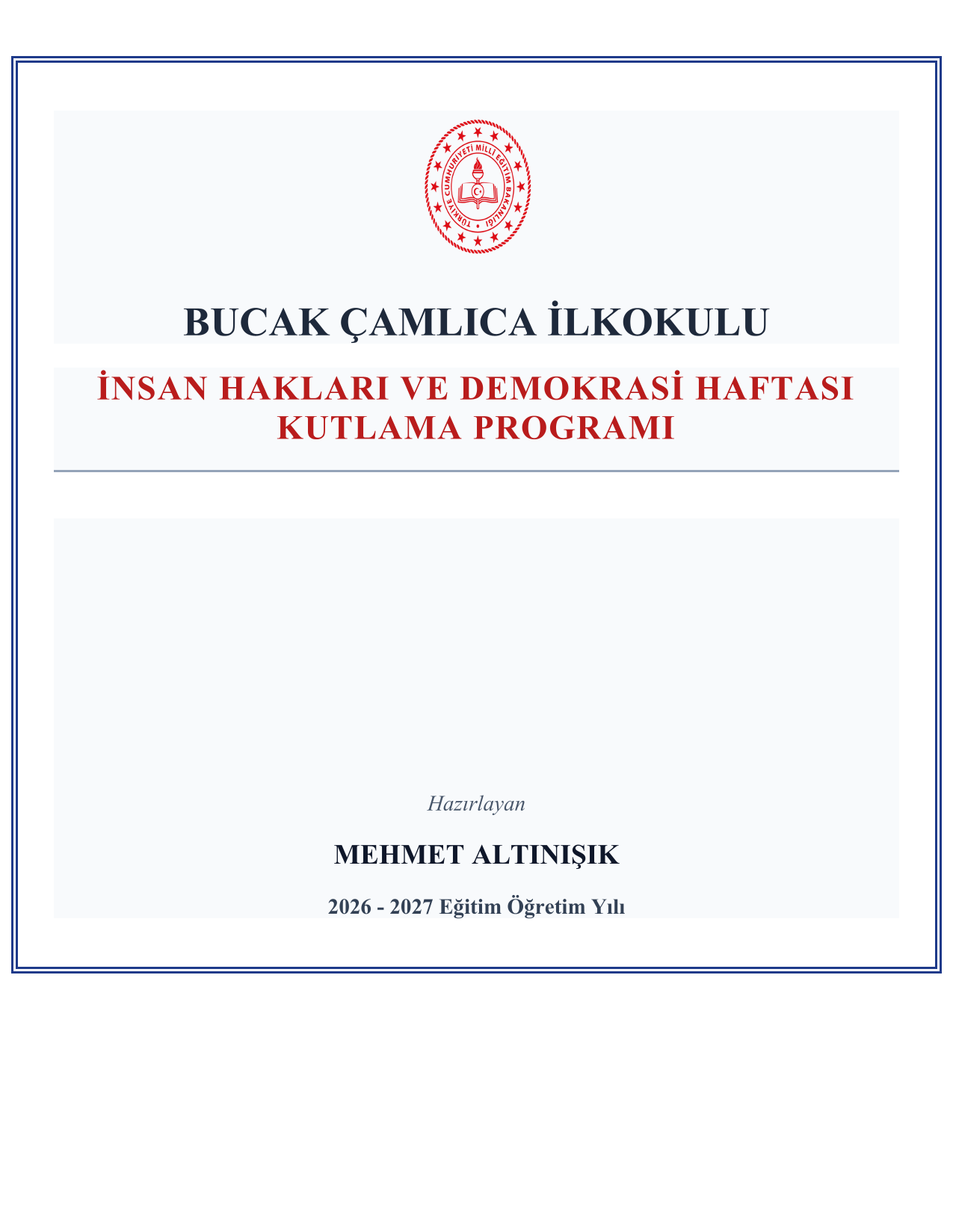 2026-2027 İnsan Hakları ve Demokrasi Haftası Programı ve Tüm Evrakları