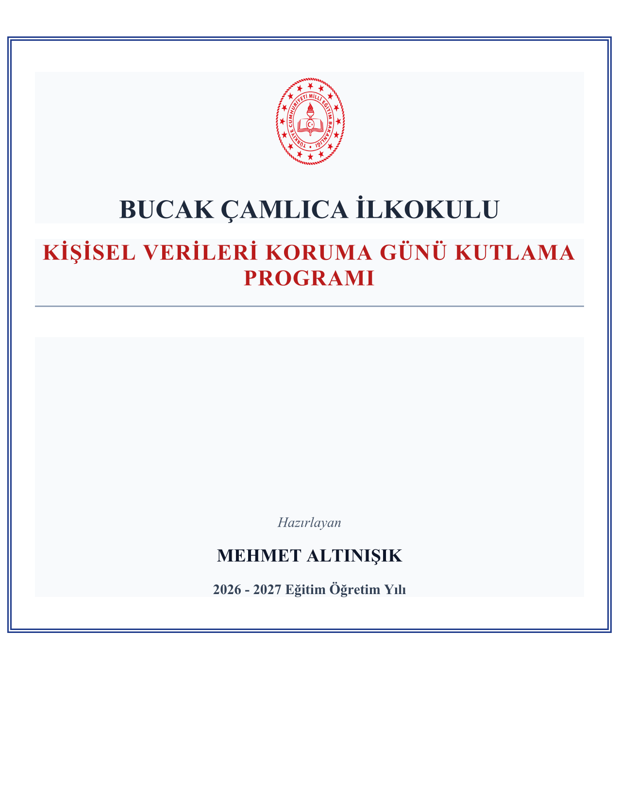 2026-2027 Kişisel Verileri Koruma Günü Programı ve Tüm Evrakları