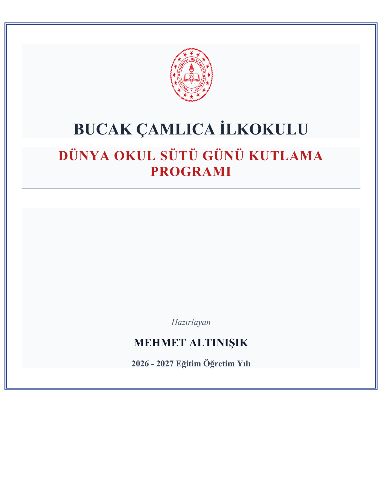 2026-2027 Dünya Okul Sütü Günü Kutlama Programı ve Tüm Evrakları